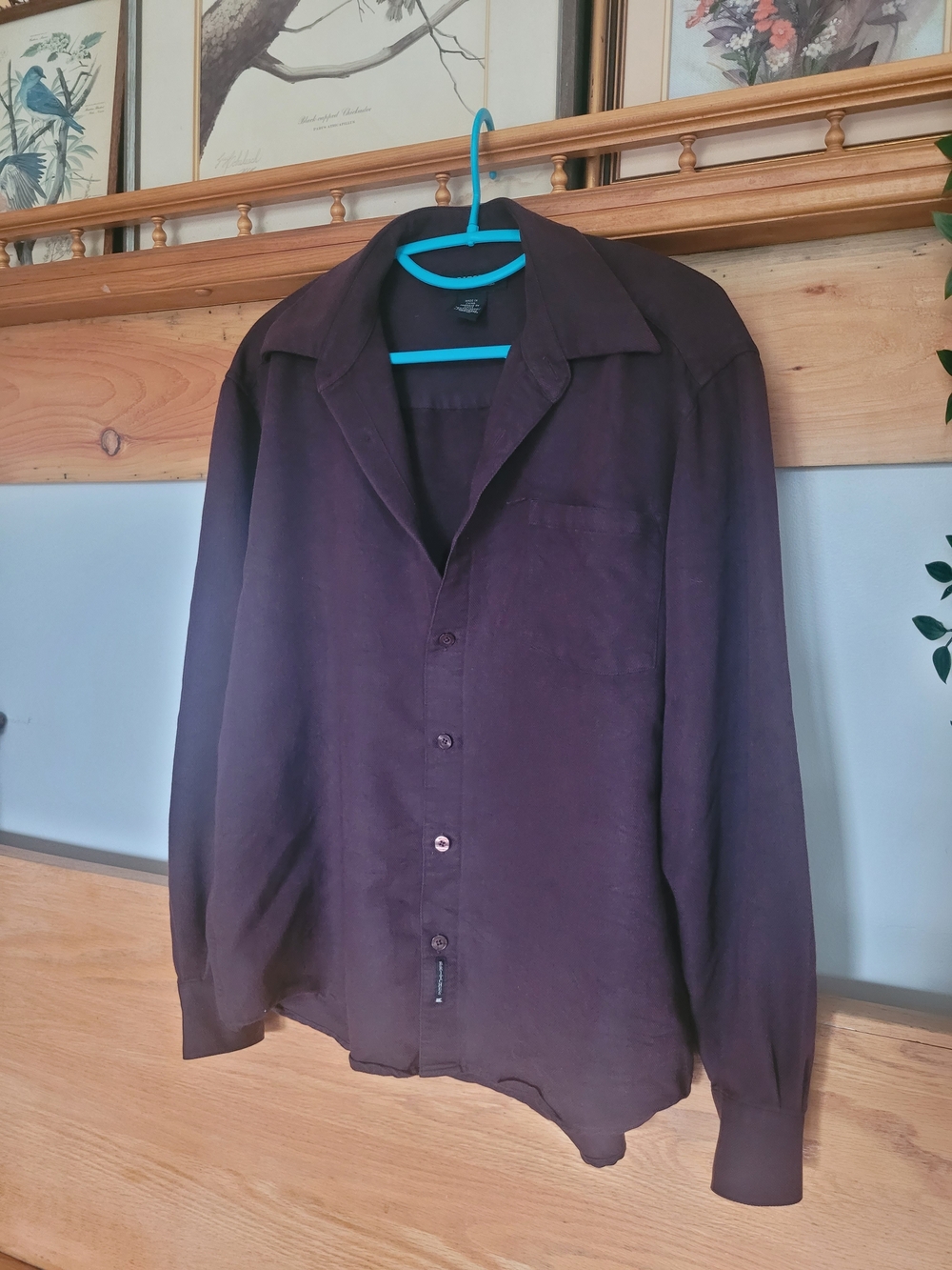 Classic Button-Up Shirt in Deep Plum